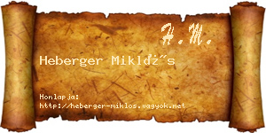 Heberger Miklós névjegykártya